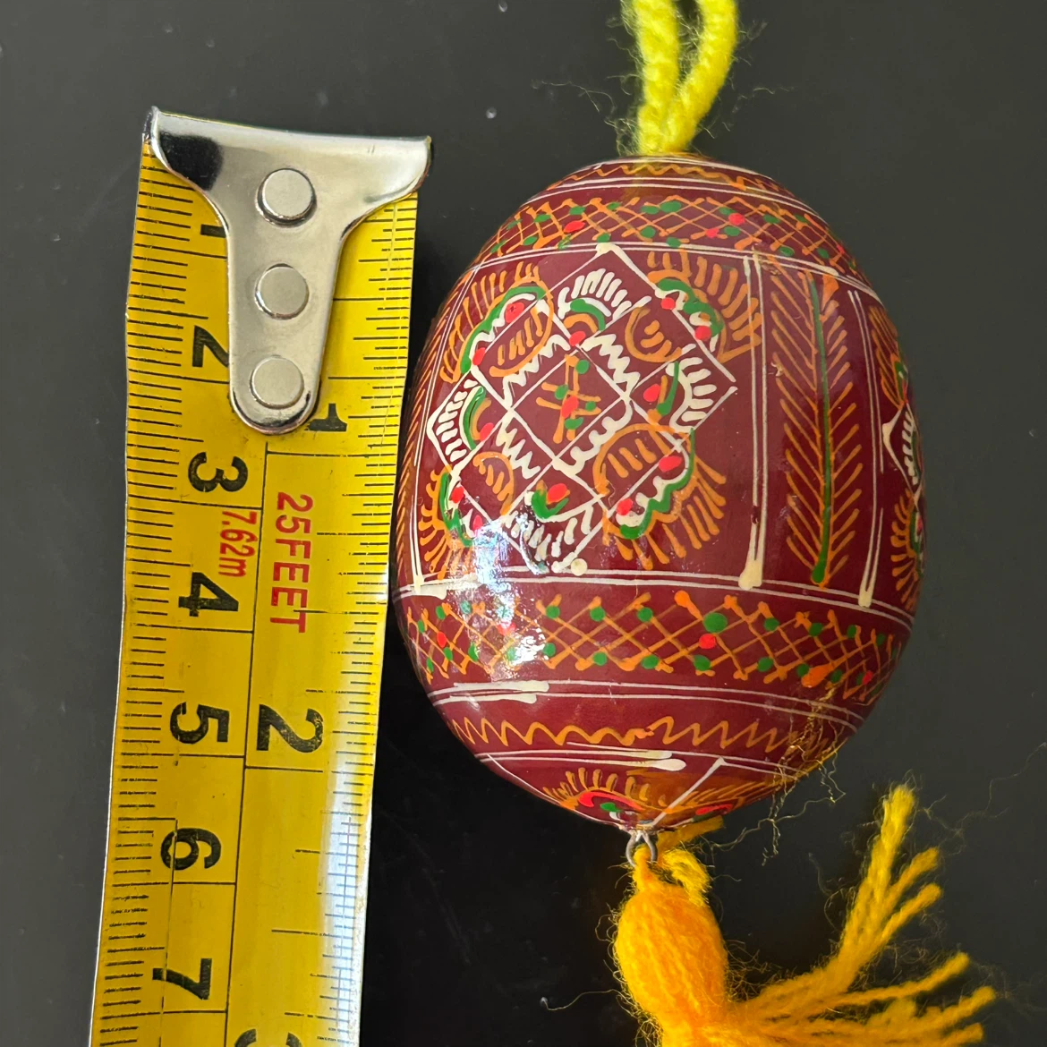 Hand-Painted Ukrainian Pysanka-Style Wooden Egg - photo 2