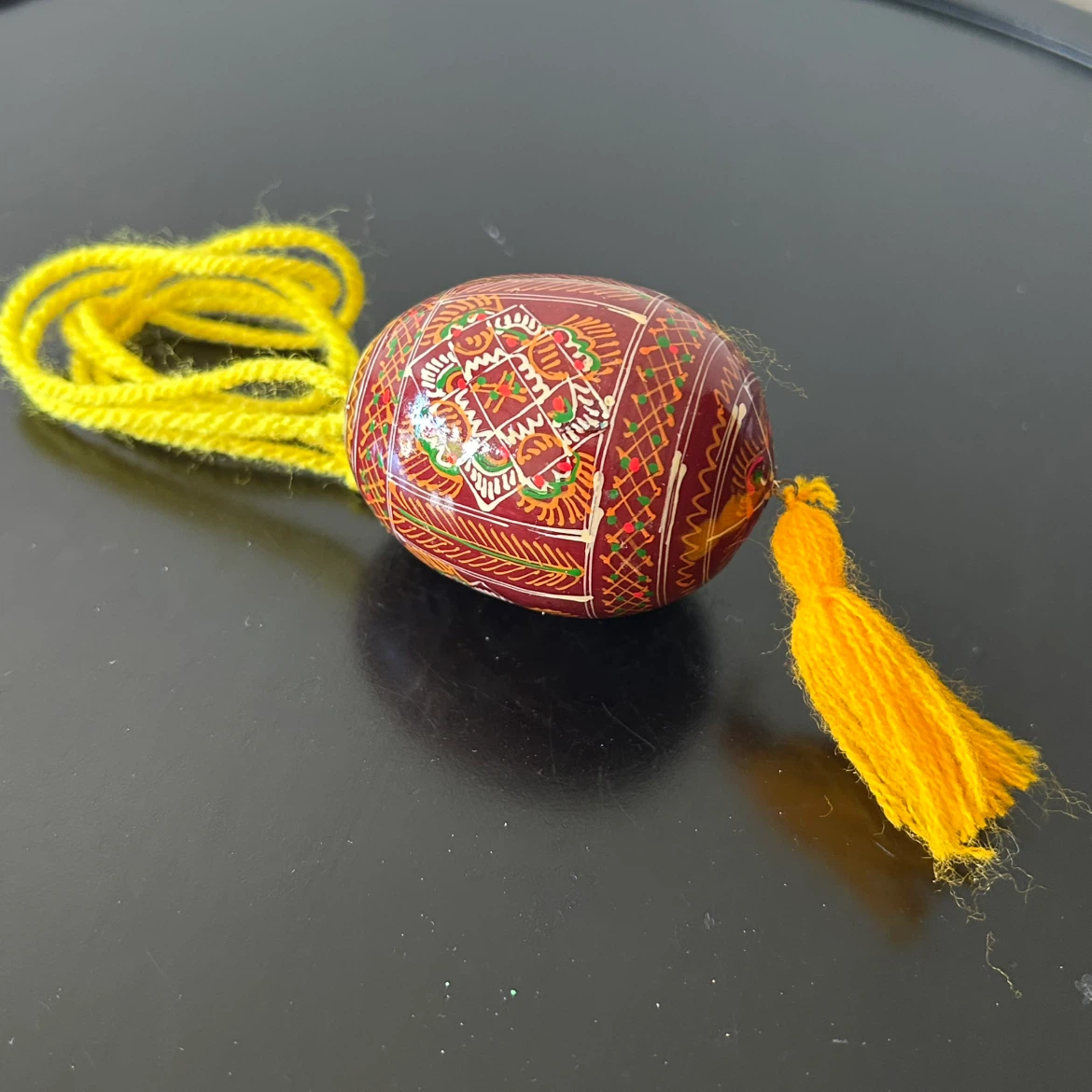 Hand-Painted Ukrainian Pysanka-Style Wooden Egg - photo 3