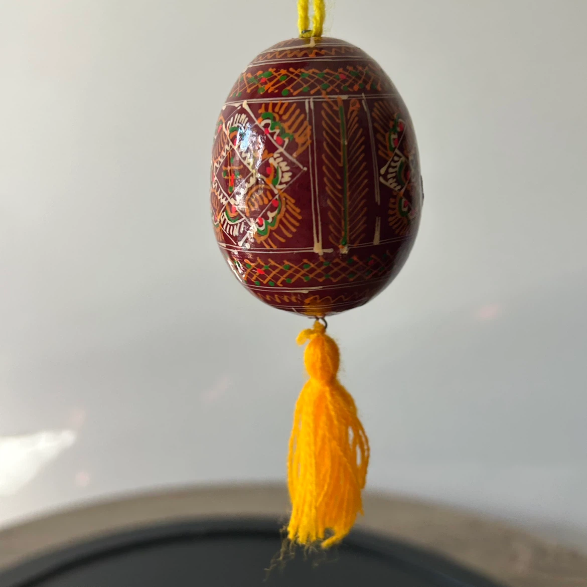 Hand-Painted Ukrainian Pysanka-Style Wooden Egg - photo 4
