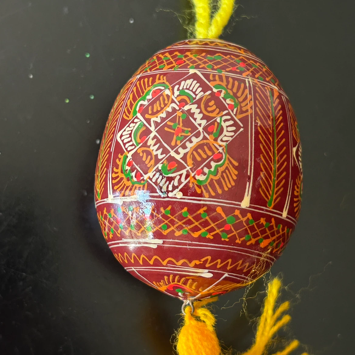Hand-Painted Ukrainian Pysanka-Style Wooden Egg - photo 5