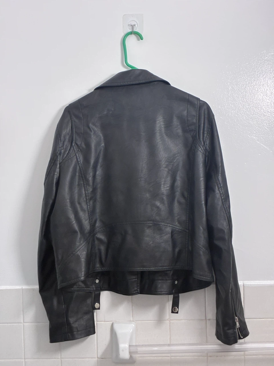 Black Faux Leather Moto Jacket - photo 2