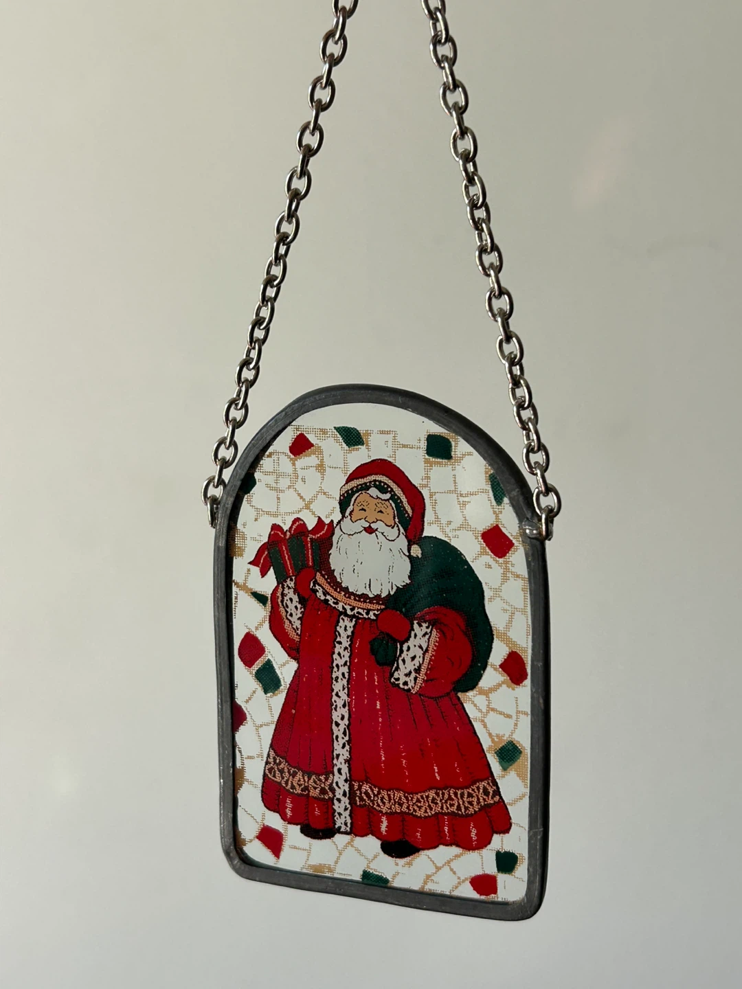 Vintage Santa Claus Glass Mini Suncatcher - photo 2
