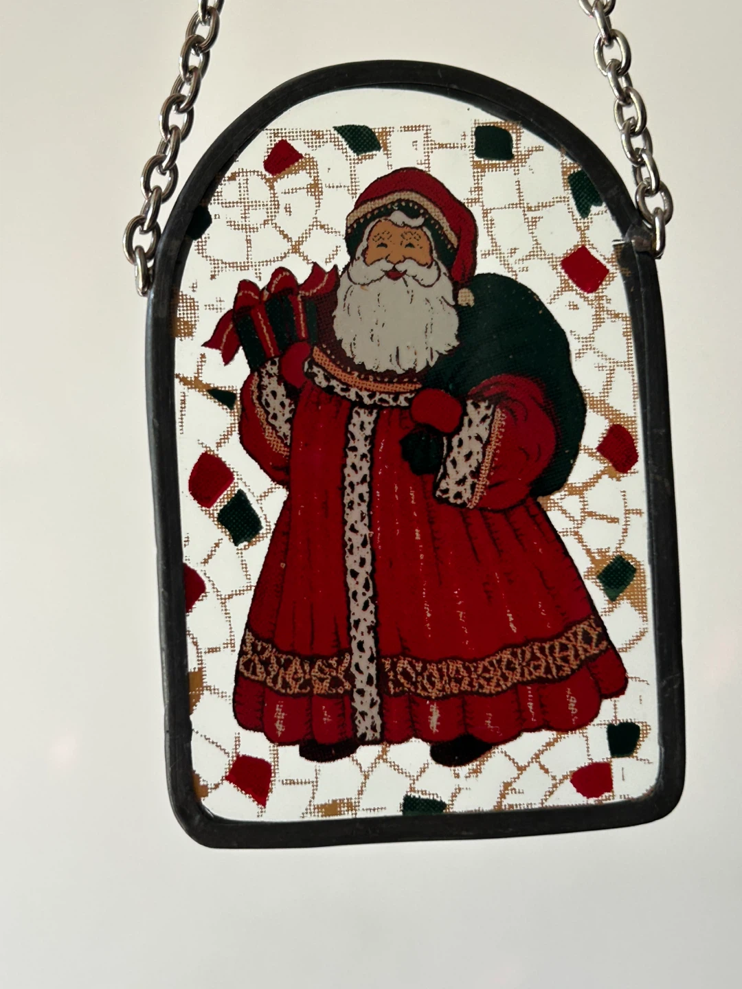 Vintage Santa Claus Glass Mini Suncatcher - photo 3