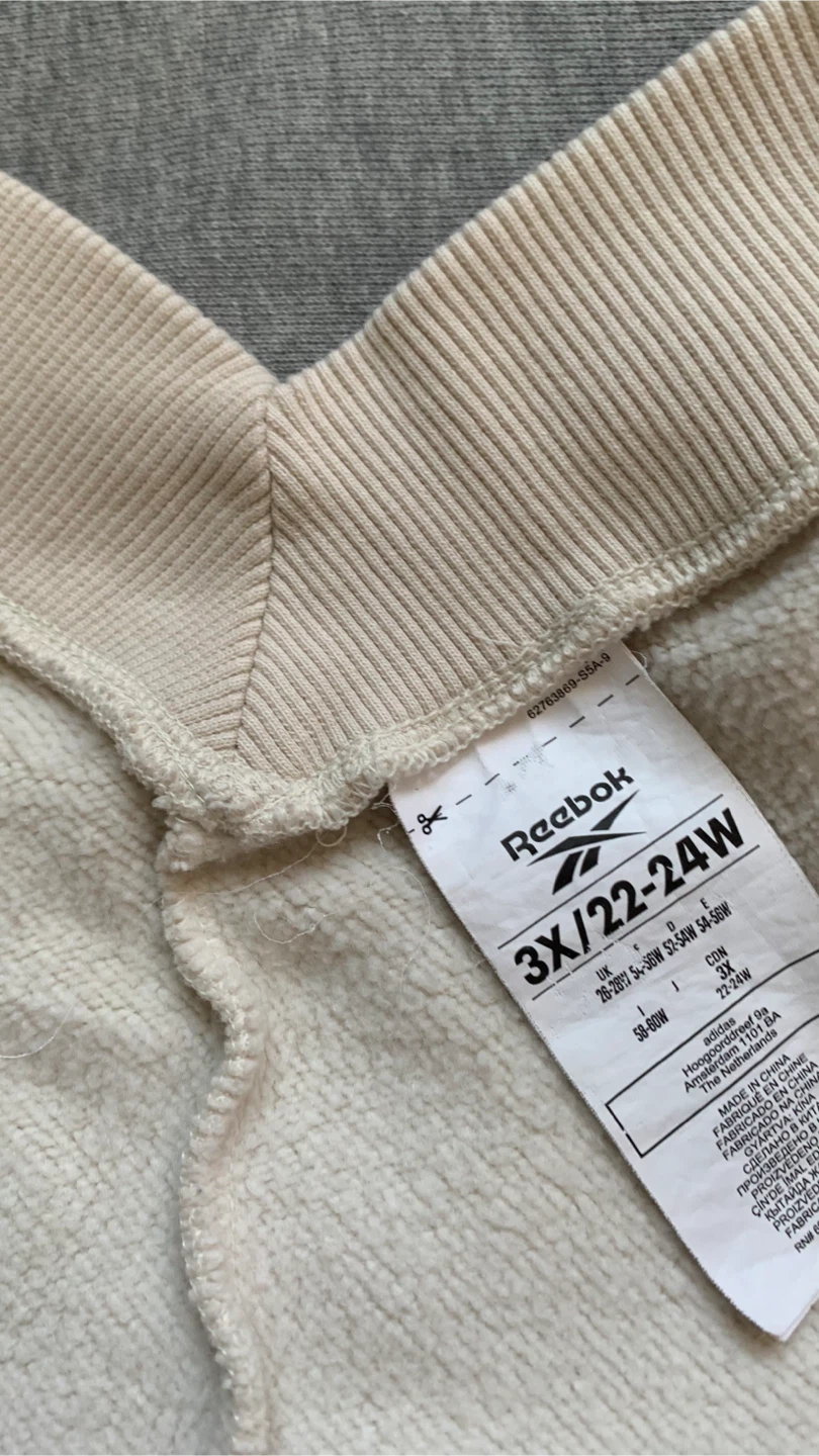 Reebok V-Neck Crop Sweater in Cream - Size 3X - photo 3
