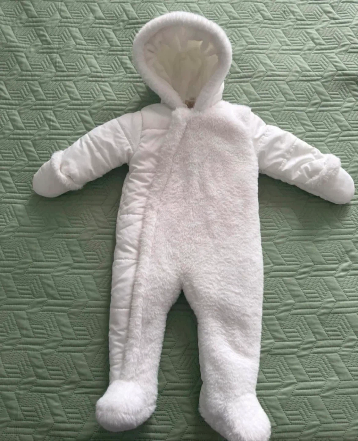 White Baby Snowsuit 9-12M