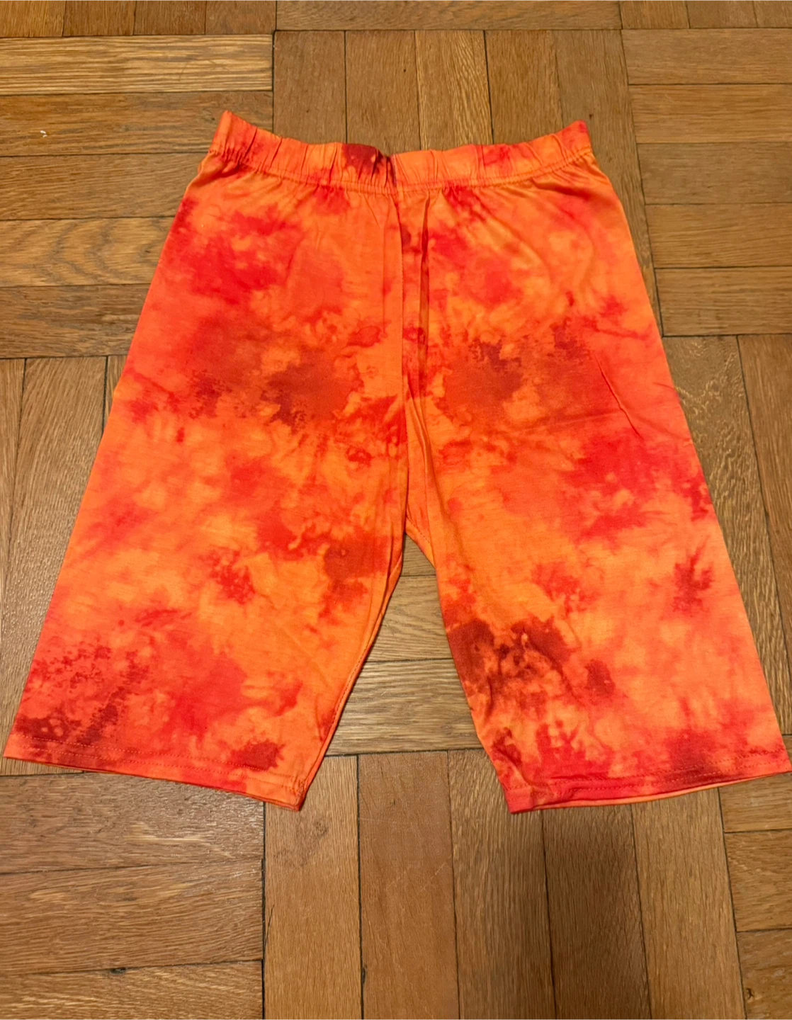Orange Tie-Dye Biker Shorts Size S