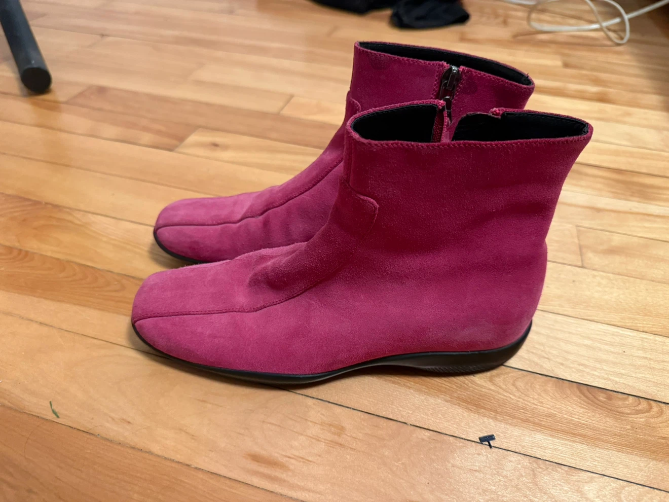 Prada Pink Suede Ankle Boots
