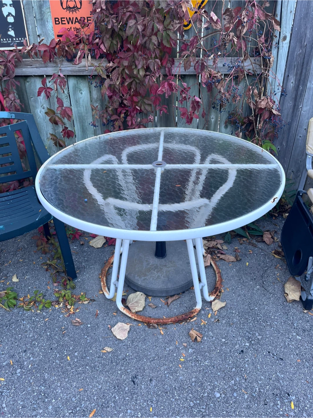 Round Glass Patio Table