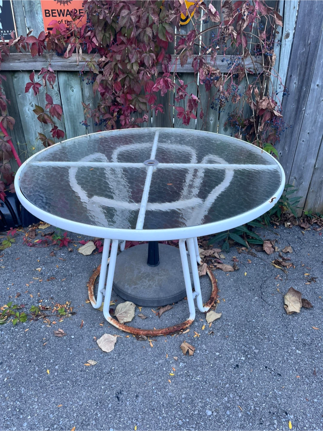 Round Glass Patio Table - photo 2