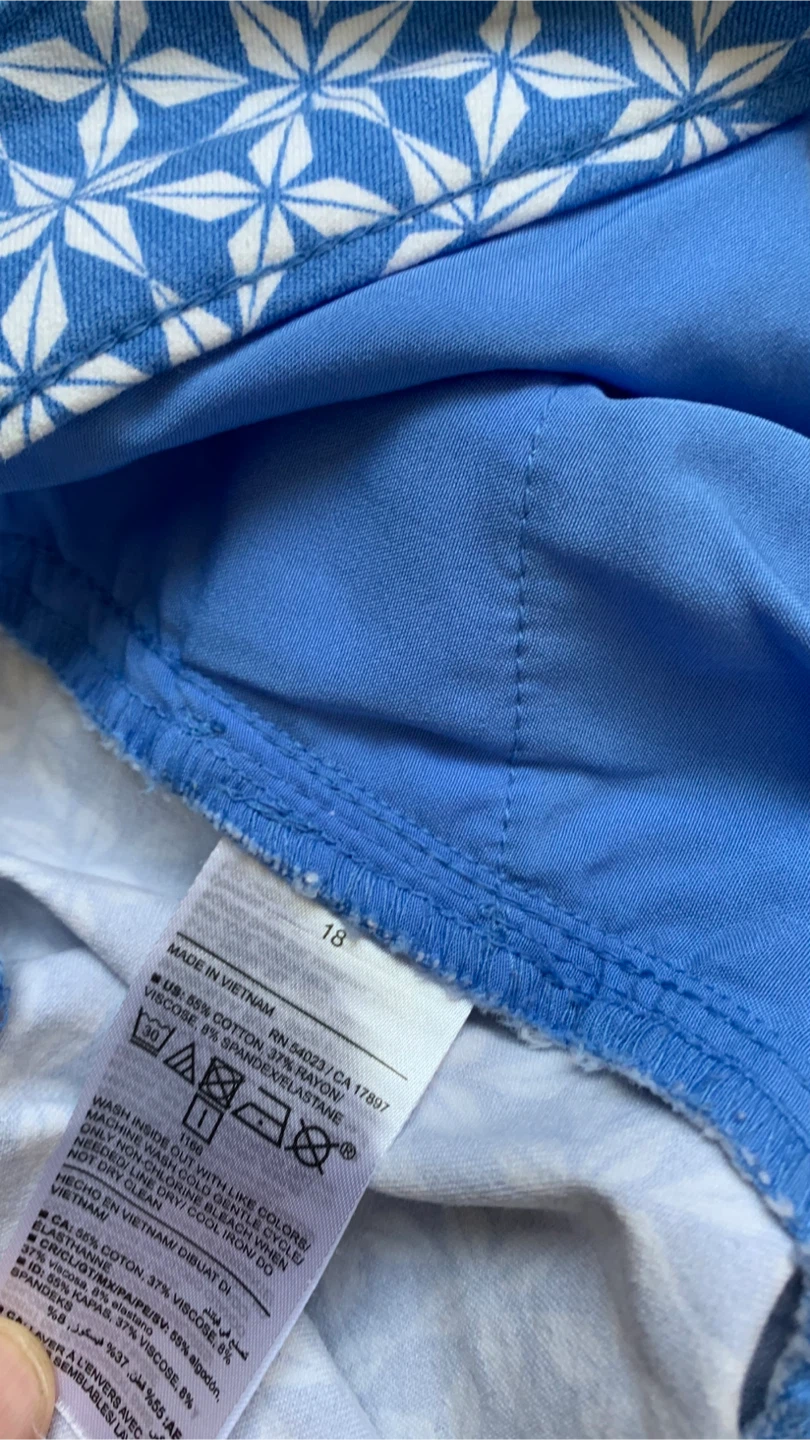 Blue & White Pixie Pants - Size 18 - photo 4