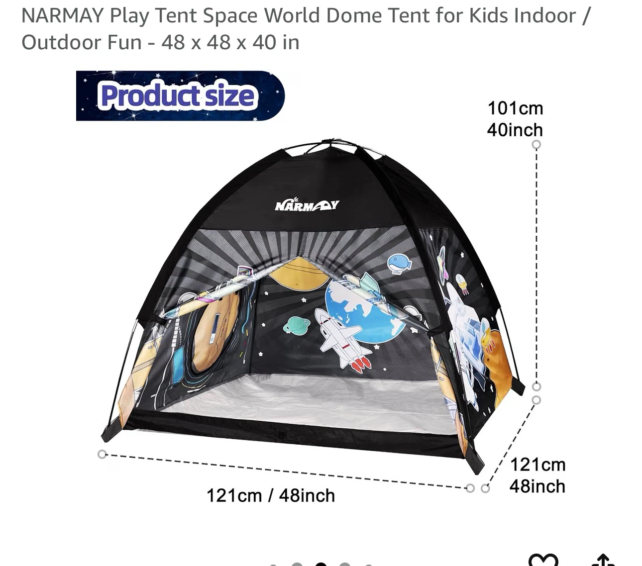 NARMAY Kids Space World Dome Play Tent