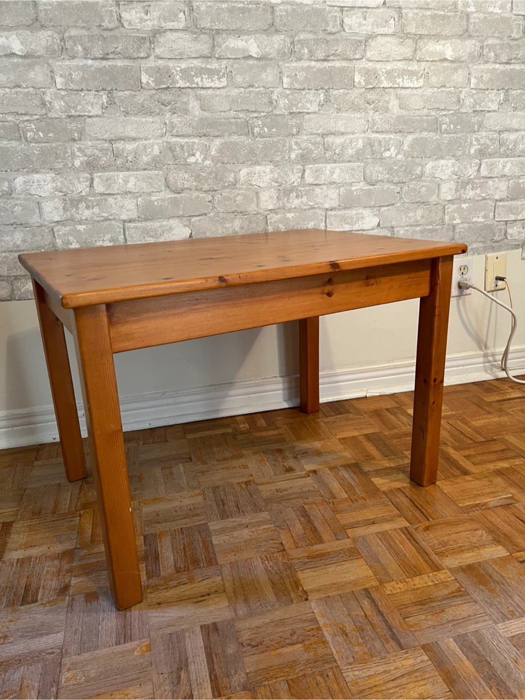 Solid Pine Wood Side Table - photo 2