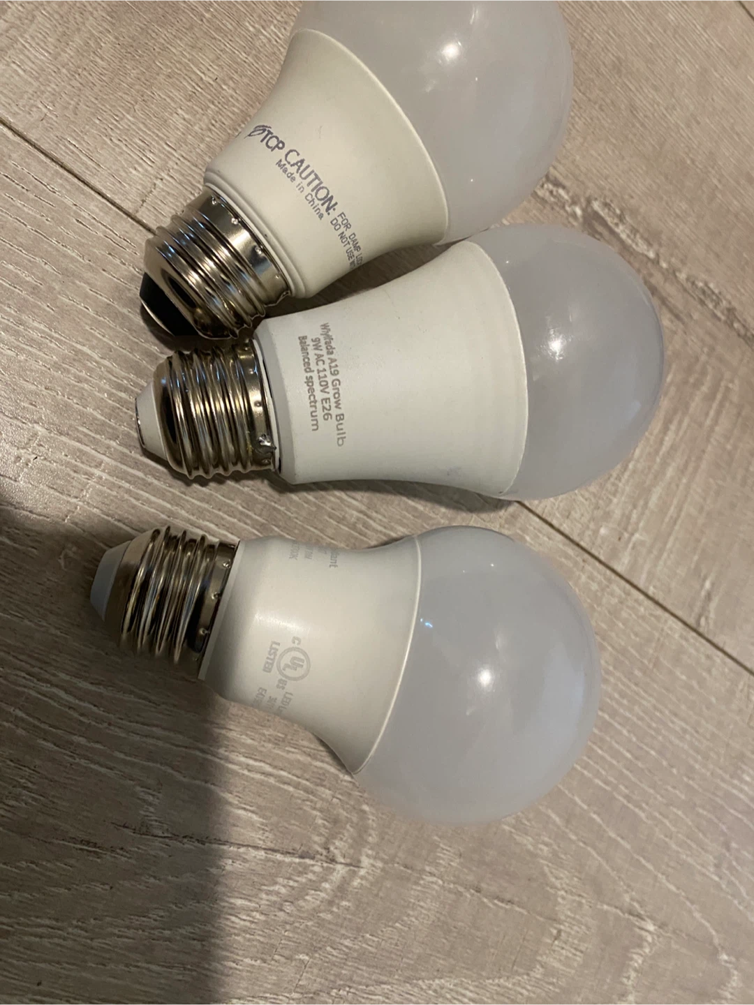 3x Wyifada A19 LED Grow Bulbs