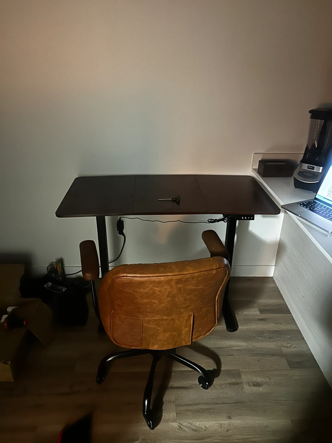 Brown Faux Leather Office Chair - photo 2