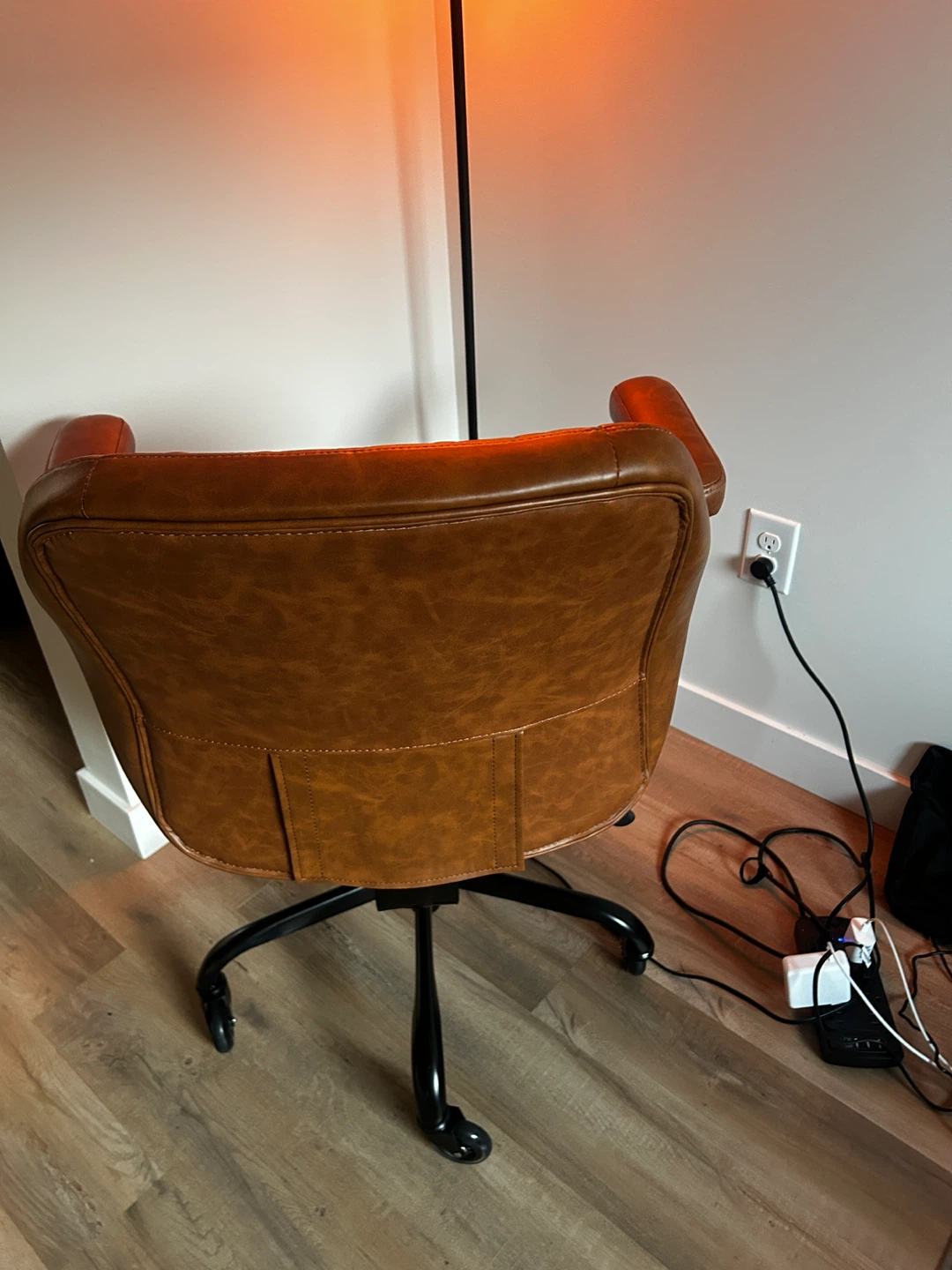 Brown Faux Leather Office Chair - photo 5