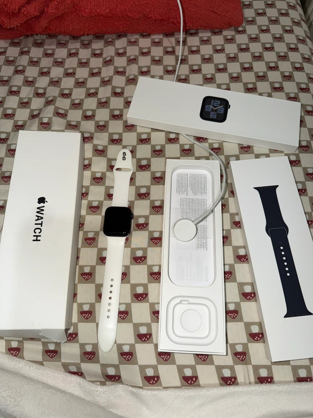 Apple Watch SE 2  with White Silicone Band