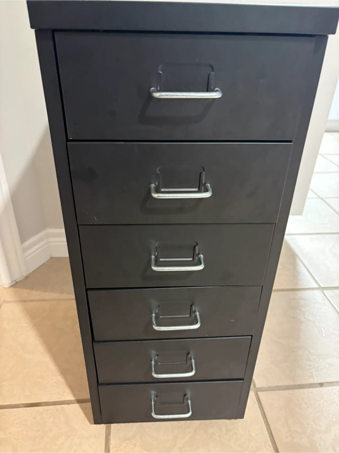 Black 6-Drawer Metal Storage Cabinet