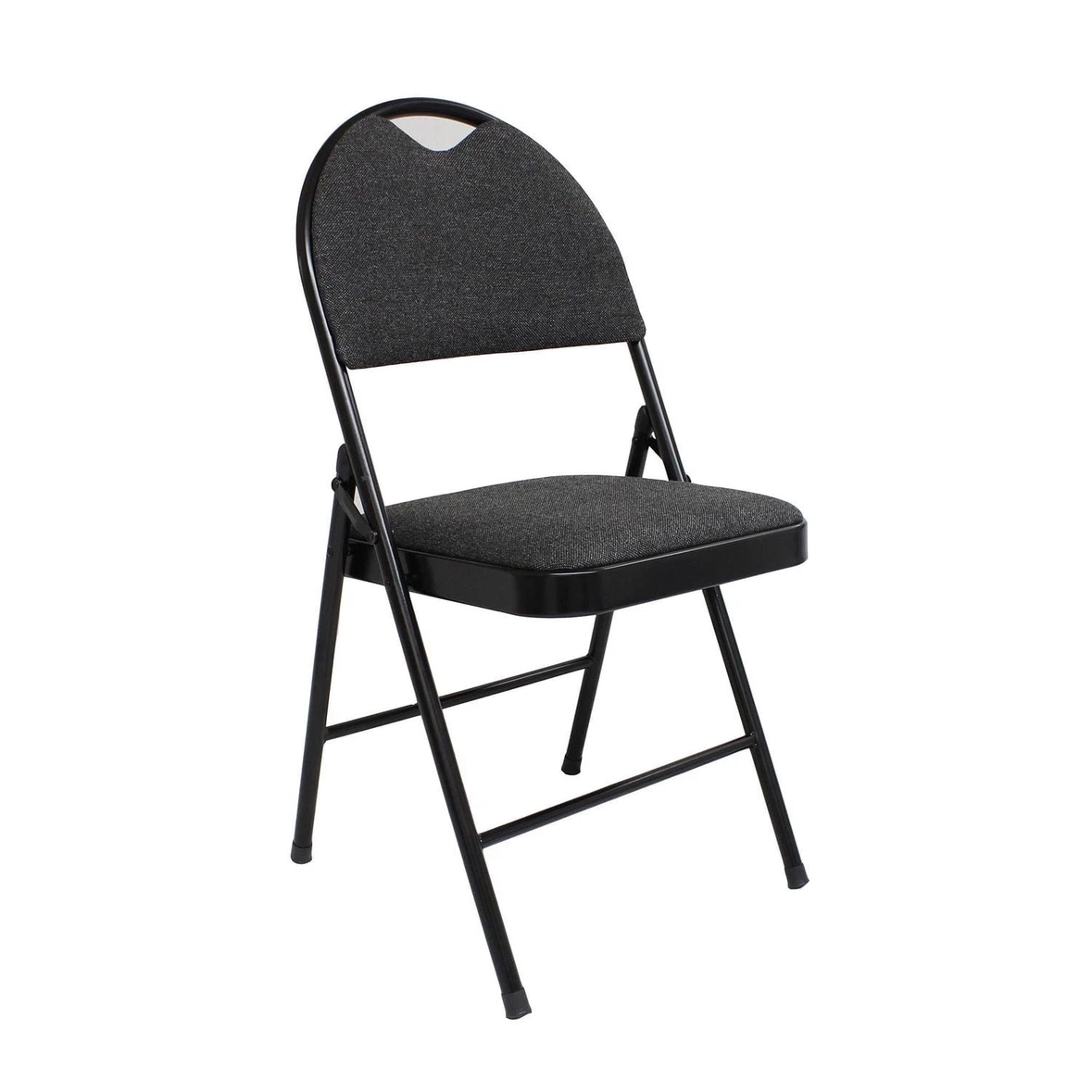 Black and Grey Upholstered Folding Chair