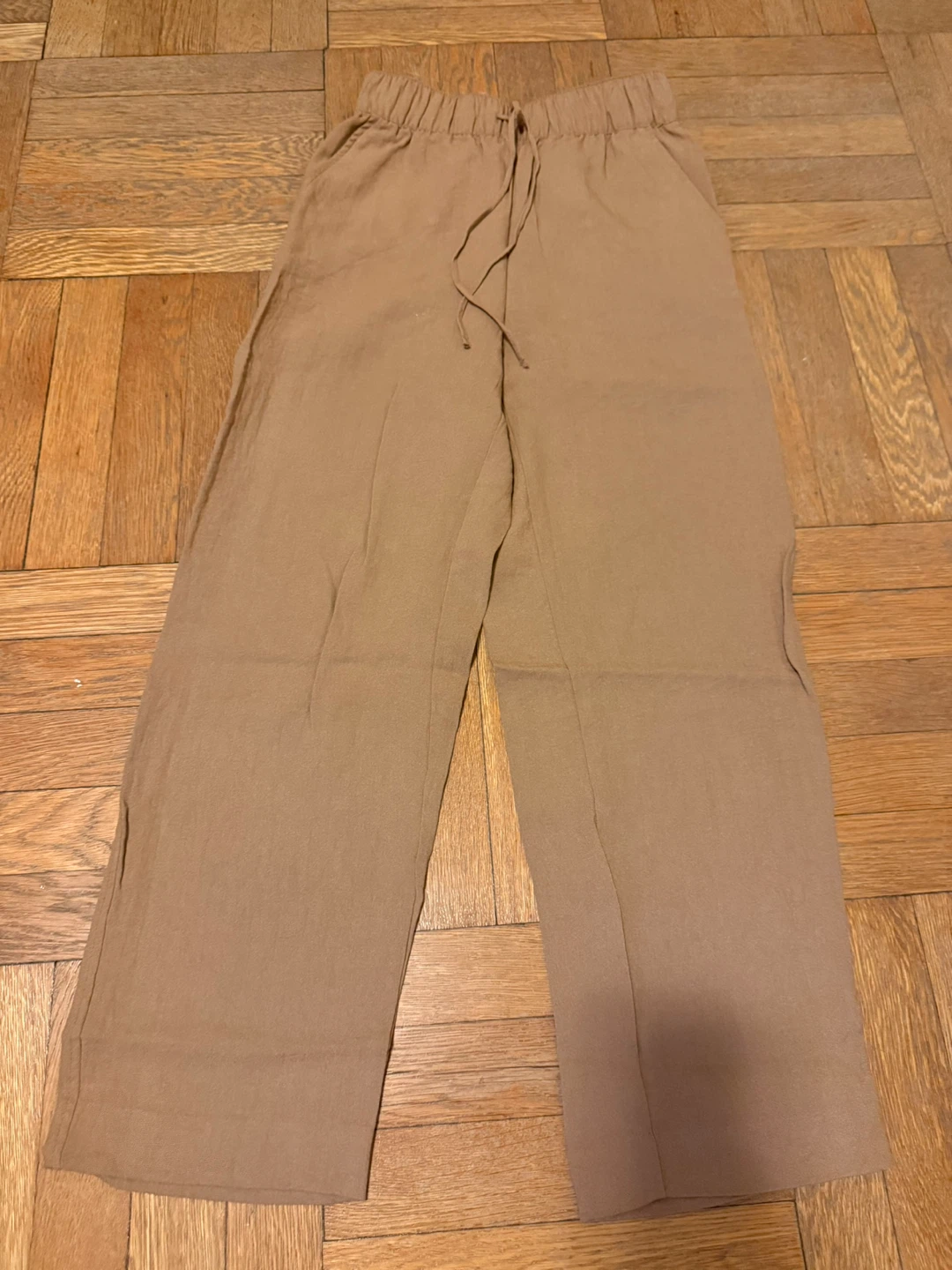 H&M Tan Wide-Leg Trousers Size XS
