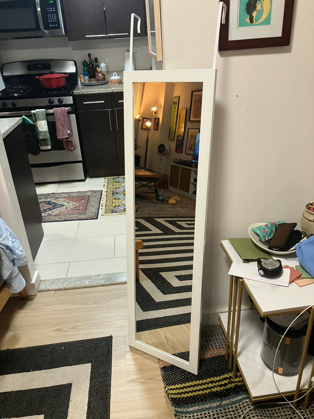 White Over-the-Door Mirror