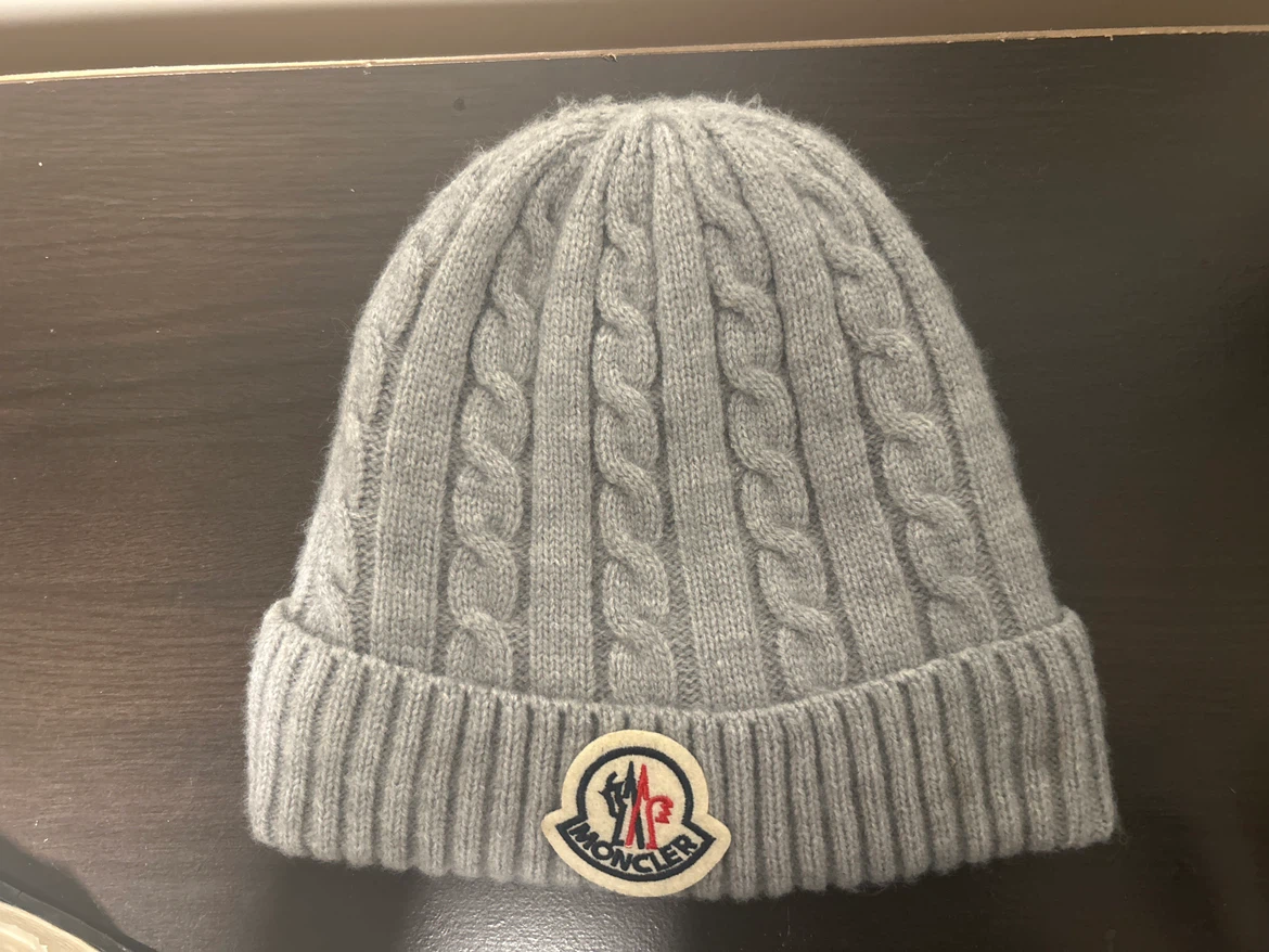 Moncler Gray Cable Knit Beanie