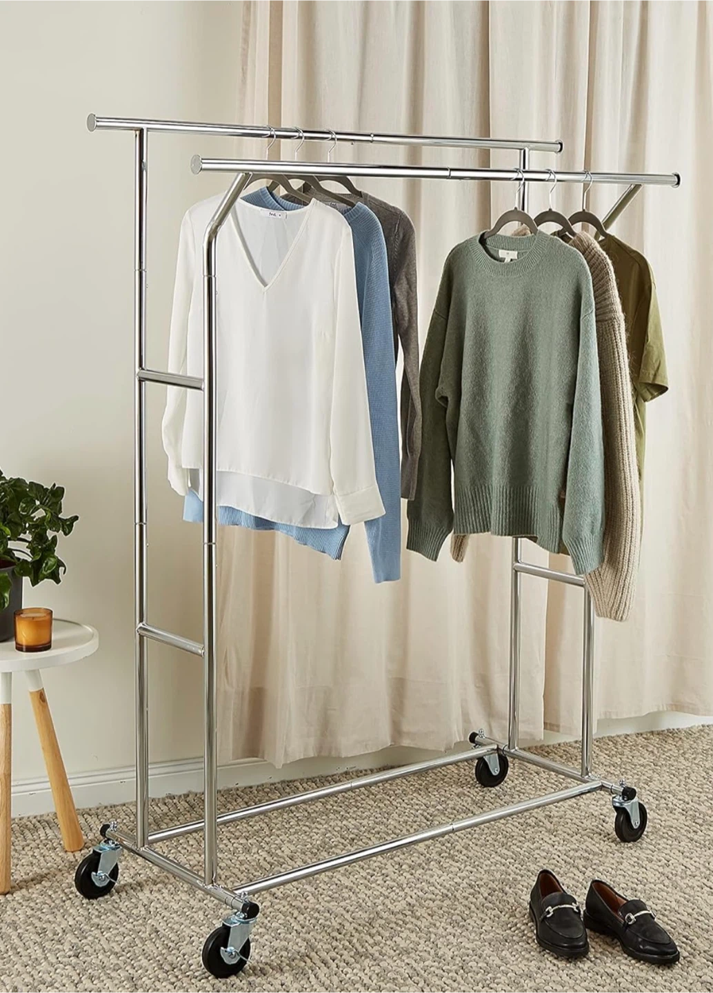 Double Rod Rolling Garment Rack - photo 4