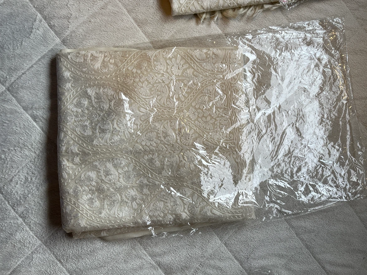 Cream Embroidered Pashmina Shawl