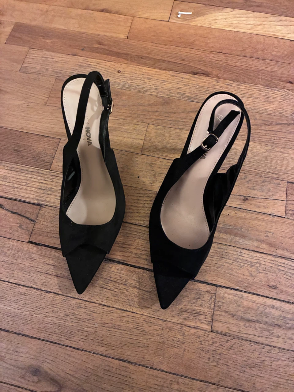 Fashion Nova Black Slingback Heels
