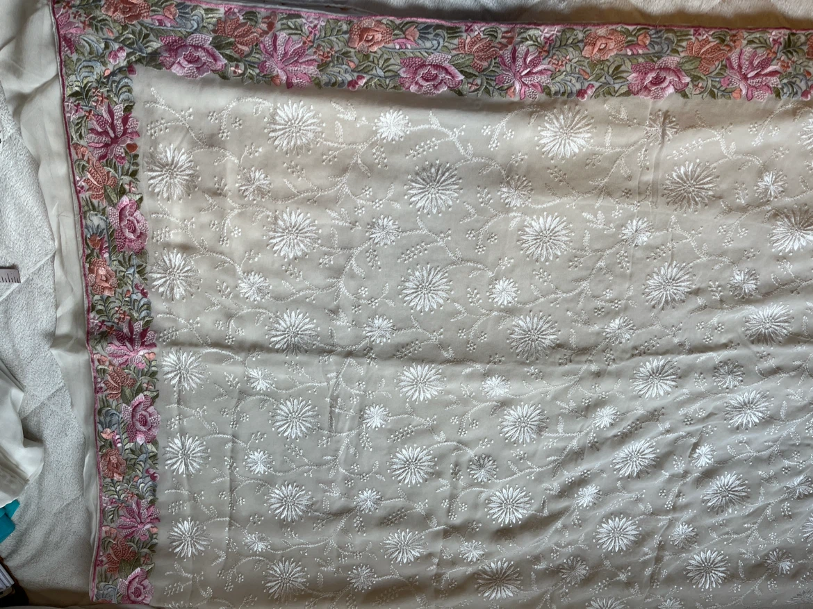 Embroidered Saree with Matching Blouse