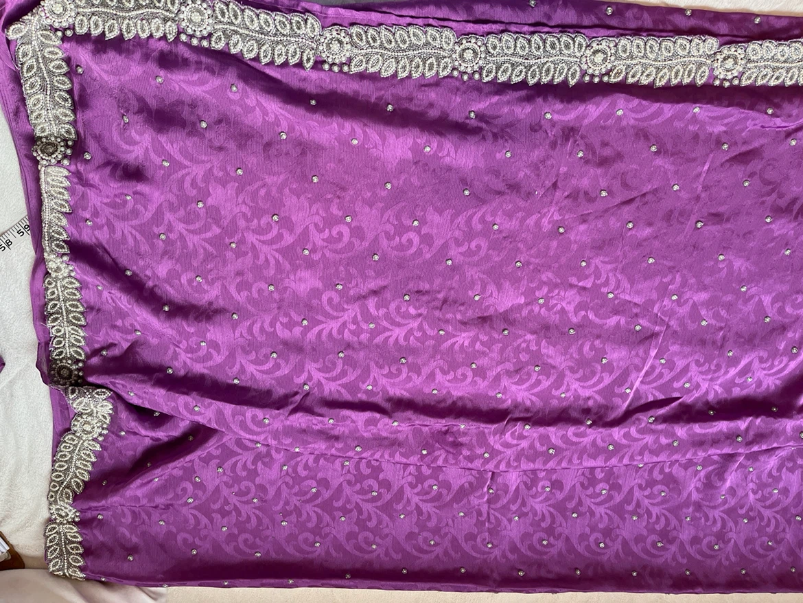 Purple Embellished  Saree - photo 2