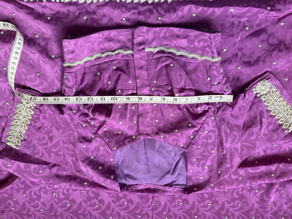 Purple Embellished  Saree - photo 4