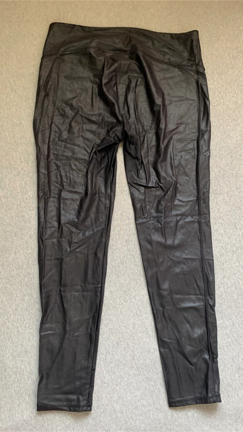 Time and Tru Black Faux Leather Leggings - Size XXL (20) - photo 2