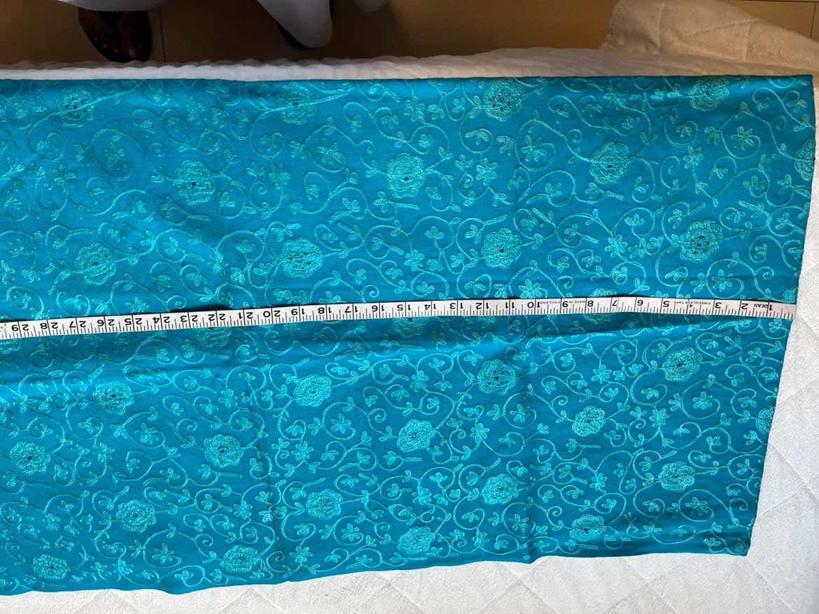 Teal Embroidered Shawl - photo 3