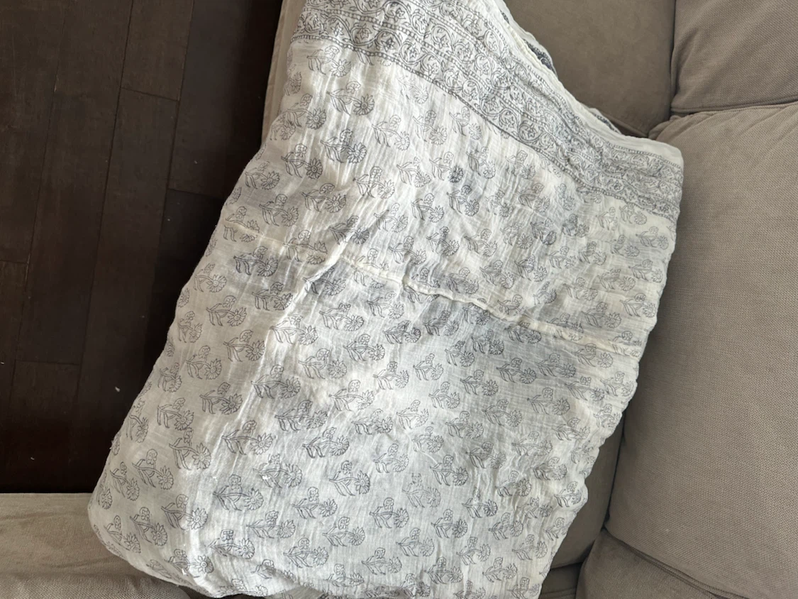 Floral pattern cotton throw blanket - photo 2