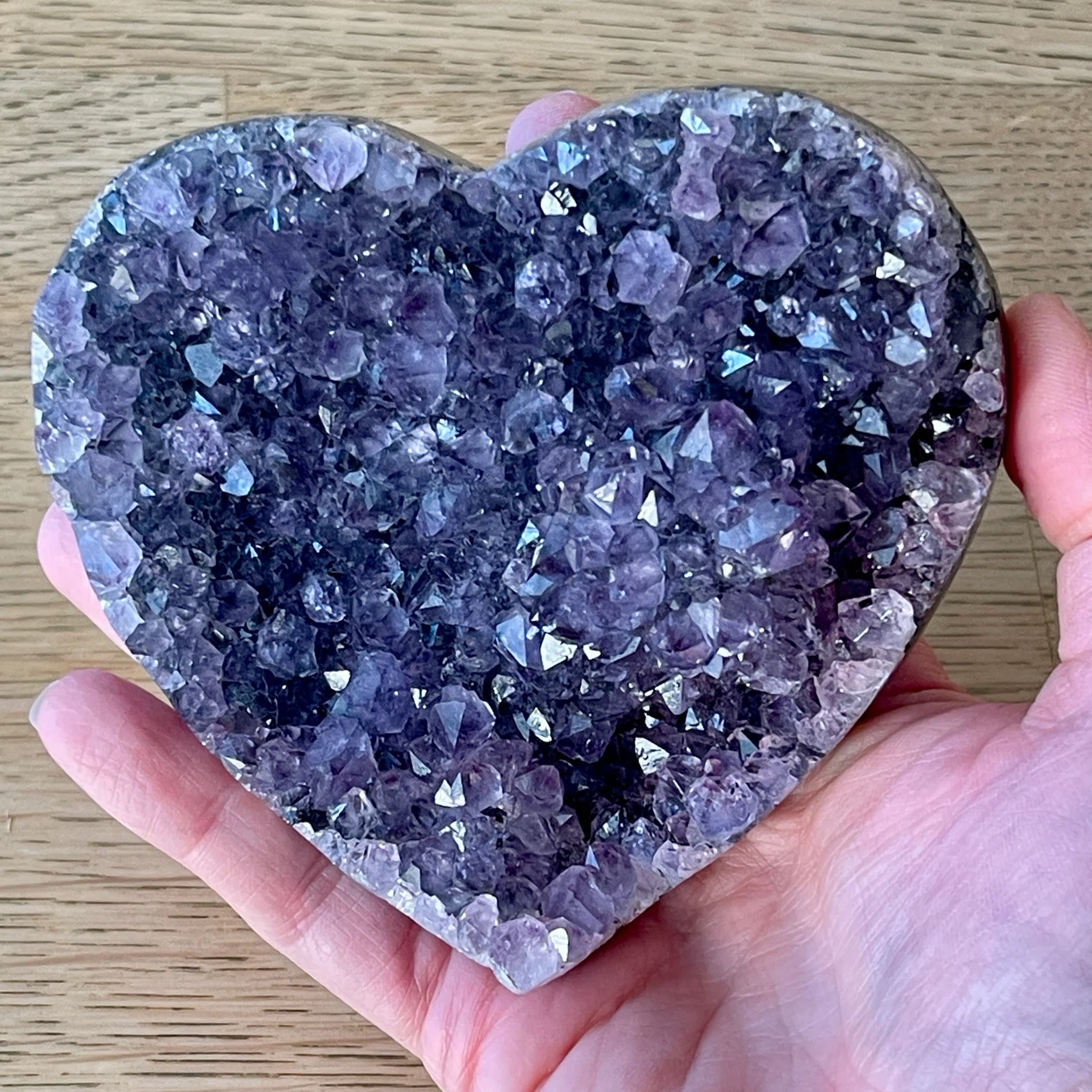 Heart shape Amethyst cluster (4” x 4.5”) - photo 3