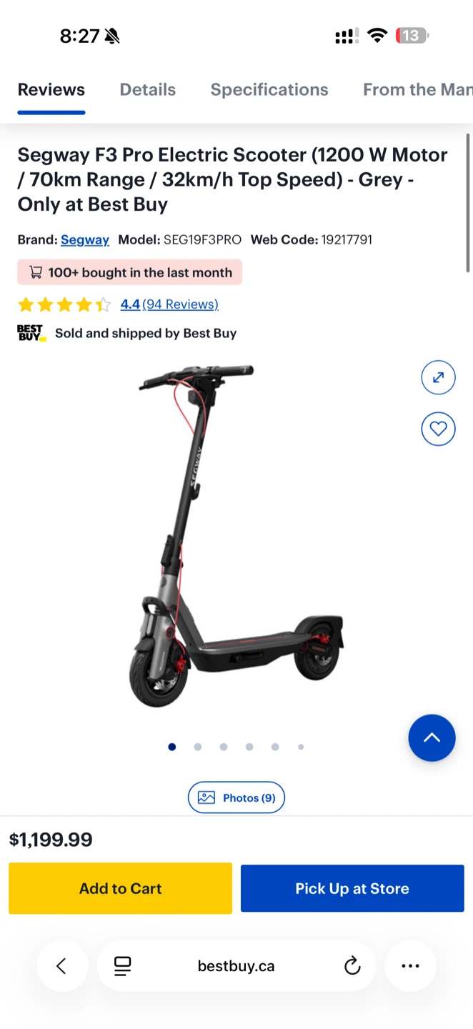 Segway F3 Pro Electric Scooter - photo 3