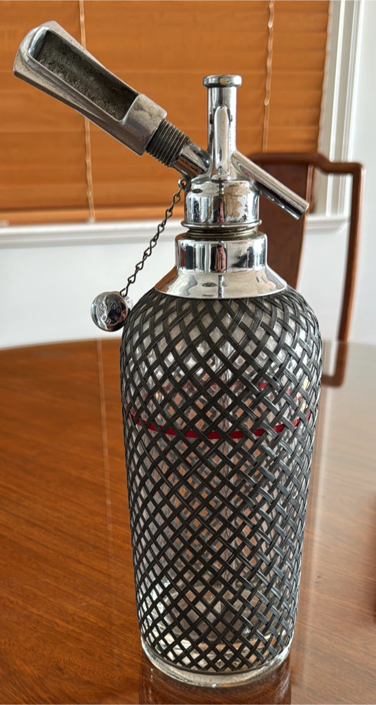 Vintage Sparklets New York Seltzer Bottle RED STRIPE