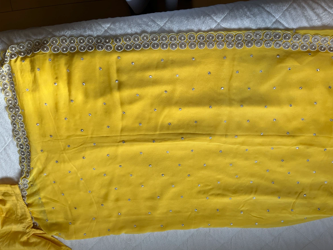 Yellow Saree with Embellished Border - photo 2