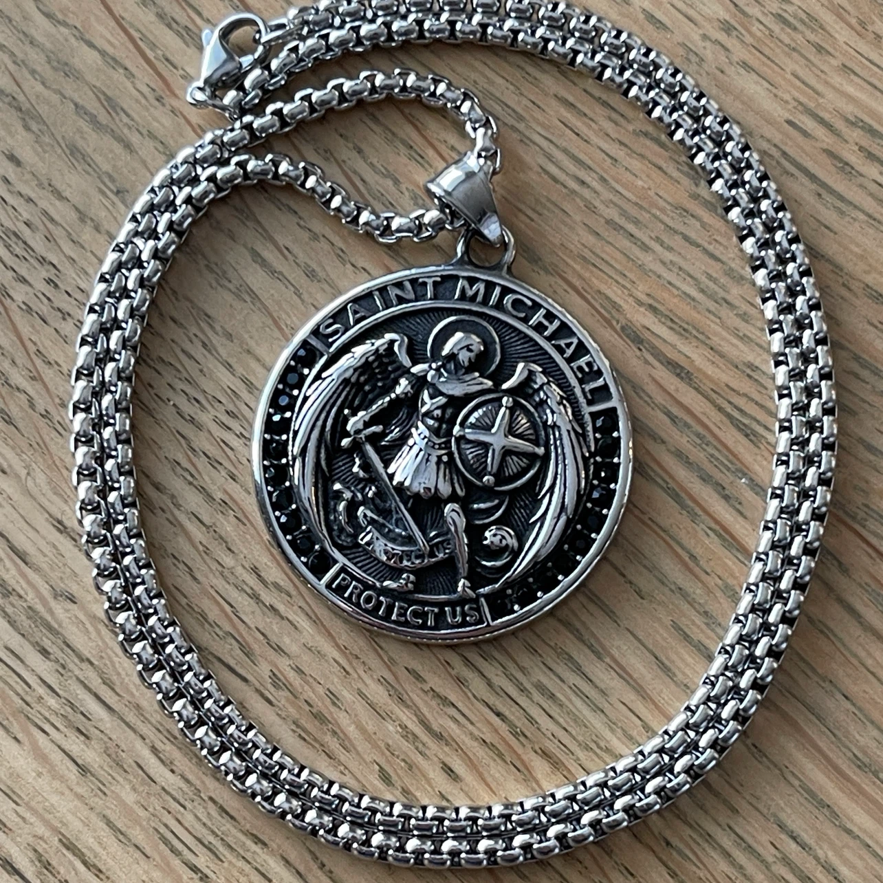 Saint Michael stainless steel necklace - photo 2
