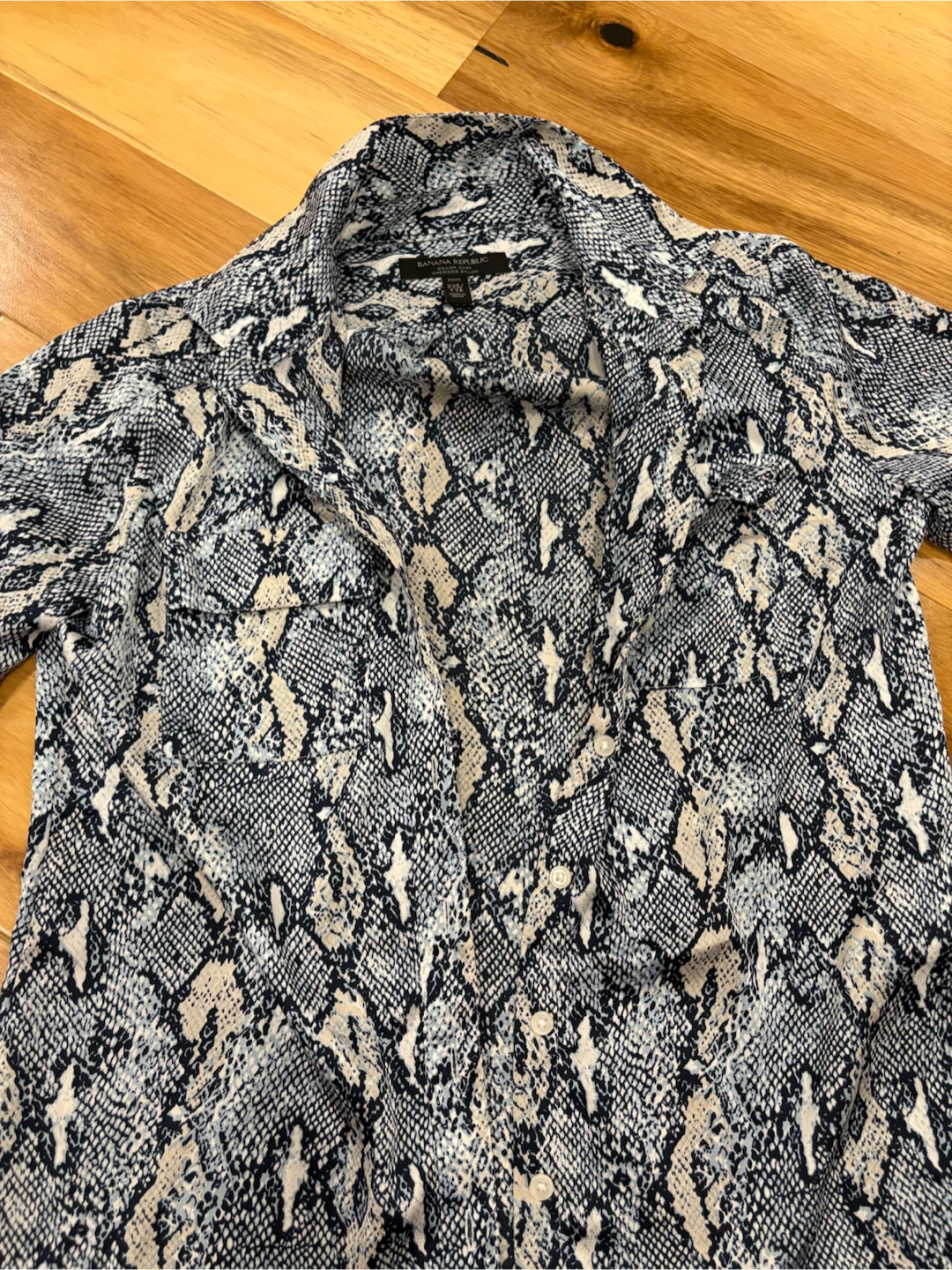 Banana Republic Dillon Petite Snakeskin Print Shirt