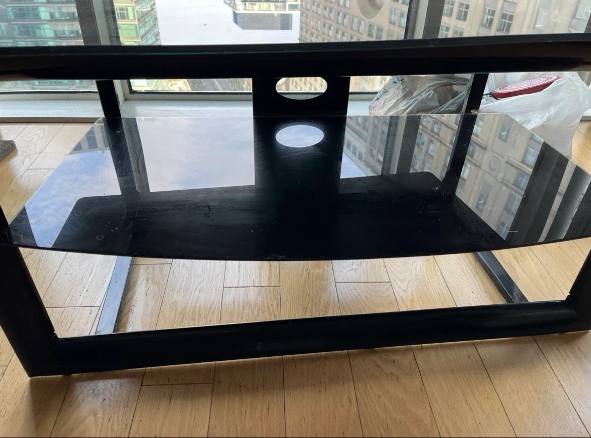 Black Glass TV Stand - photo 2