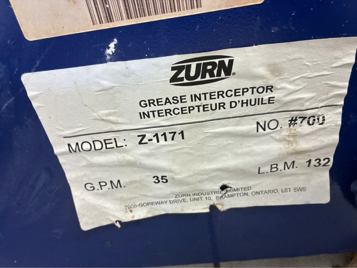 Zurn Z-1171 Grease Interceptor - photo 2