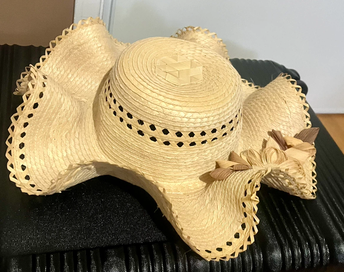 Natural Straw Sun Hat with Flower Detail - photo 2