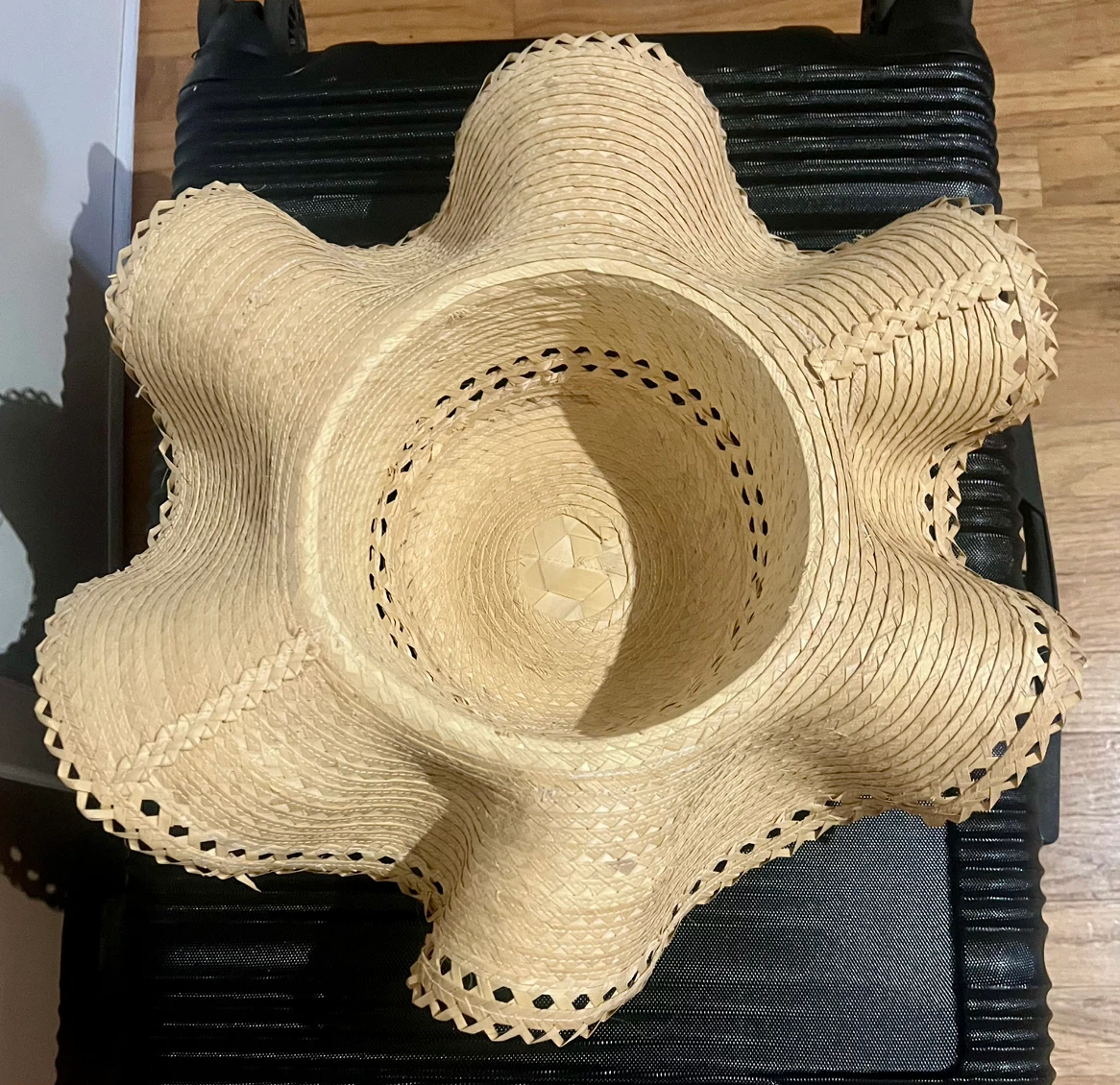 Natural Straw Sun Hat with Flower Detail - photo 3