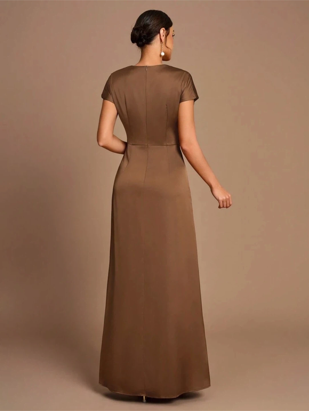 Brown Satin Evening Gown - photo 2