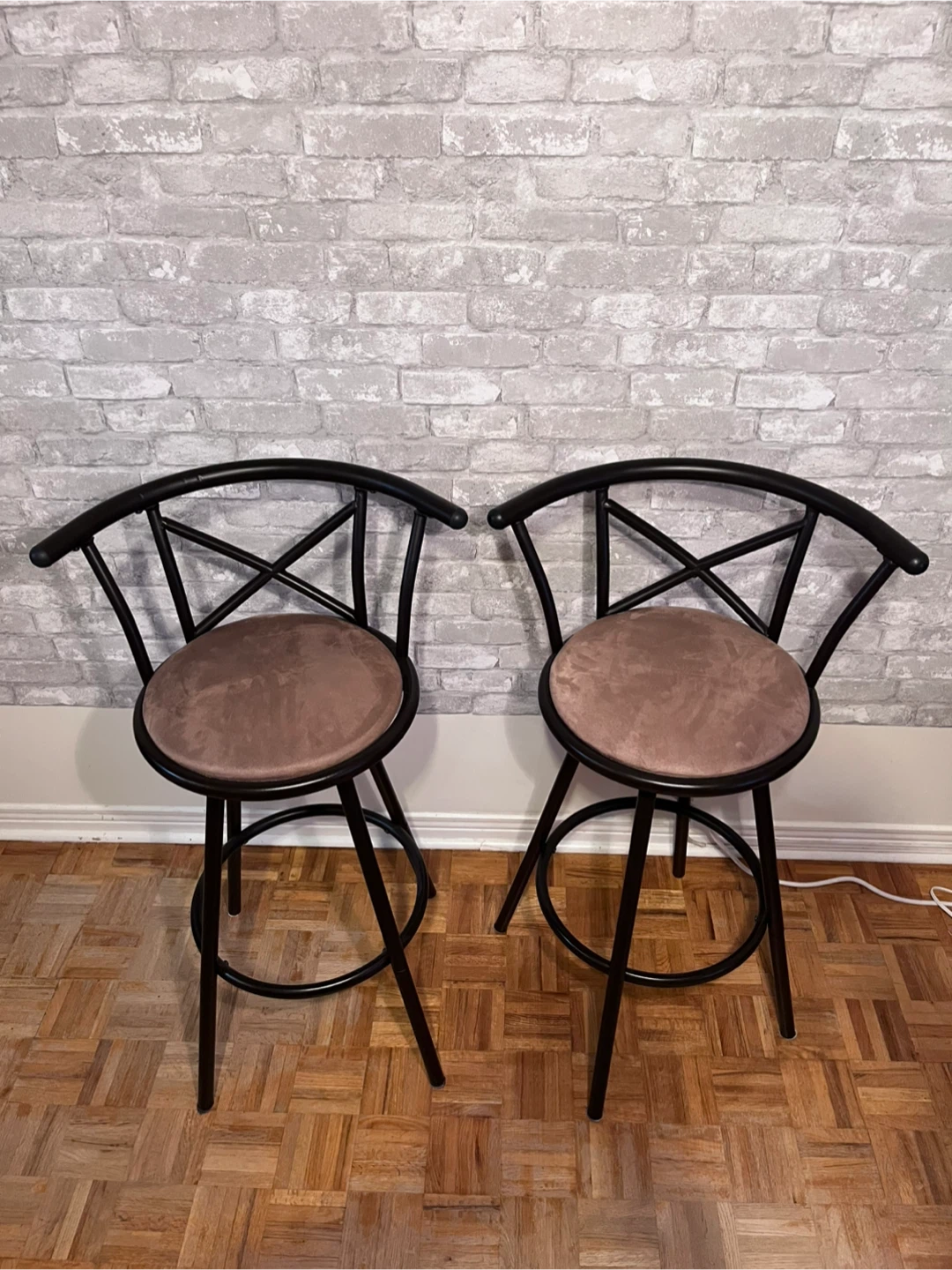 Two espresso coloured  Bar Stools ( swivel!) - photo 2