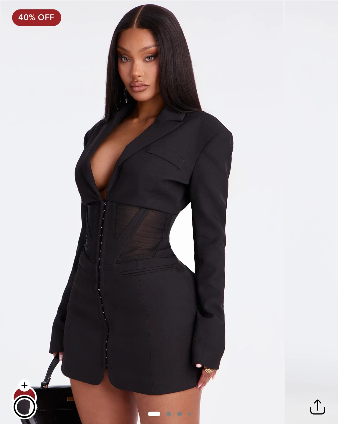 Black Corset Blazer Dress
