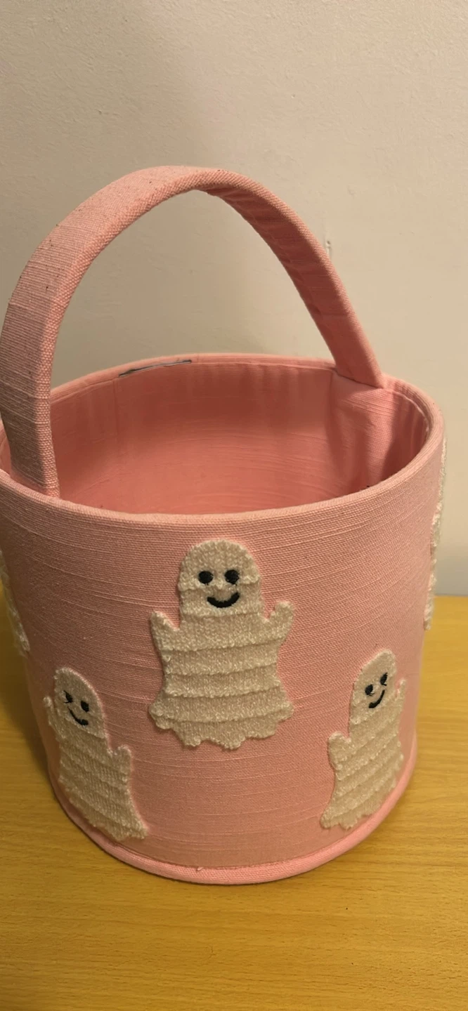 Pink Ghost Halloween Treat Basket