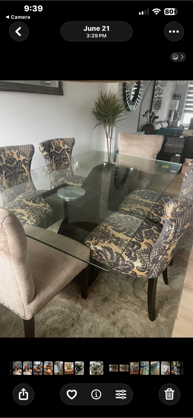 Glass dining table only - photo 2