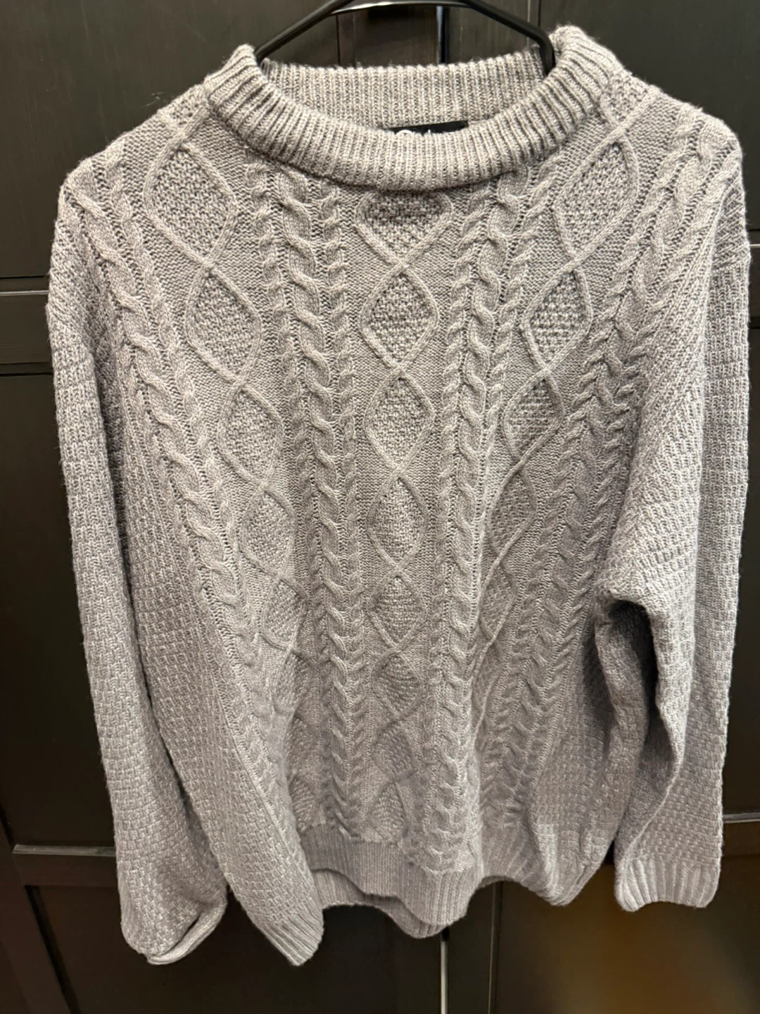 Fall winter knit grey sweater, XL